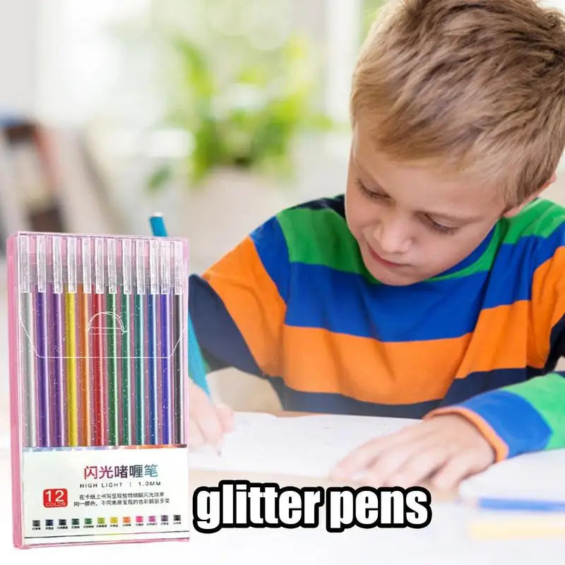 Glitter Gel Pens Colored Gel Pens for Coloring Books Drawing Coloured Writing Pens Set for Kids Adults Coloring Books Cards
