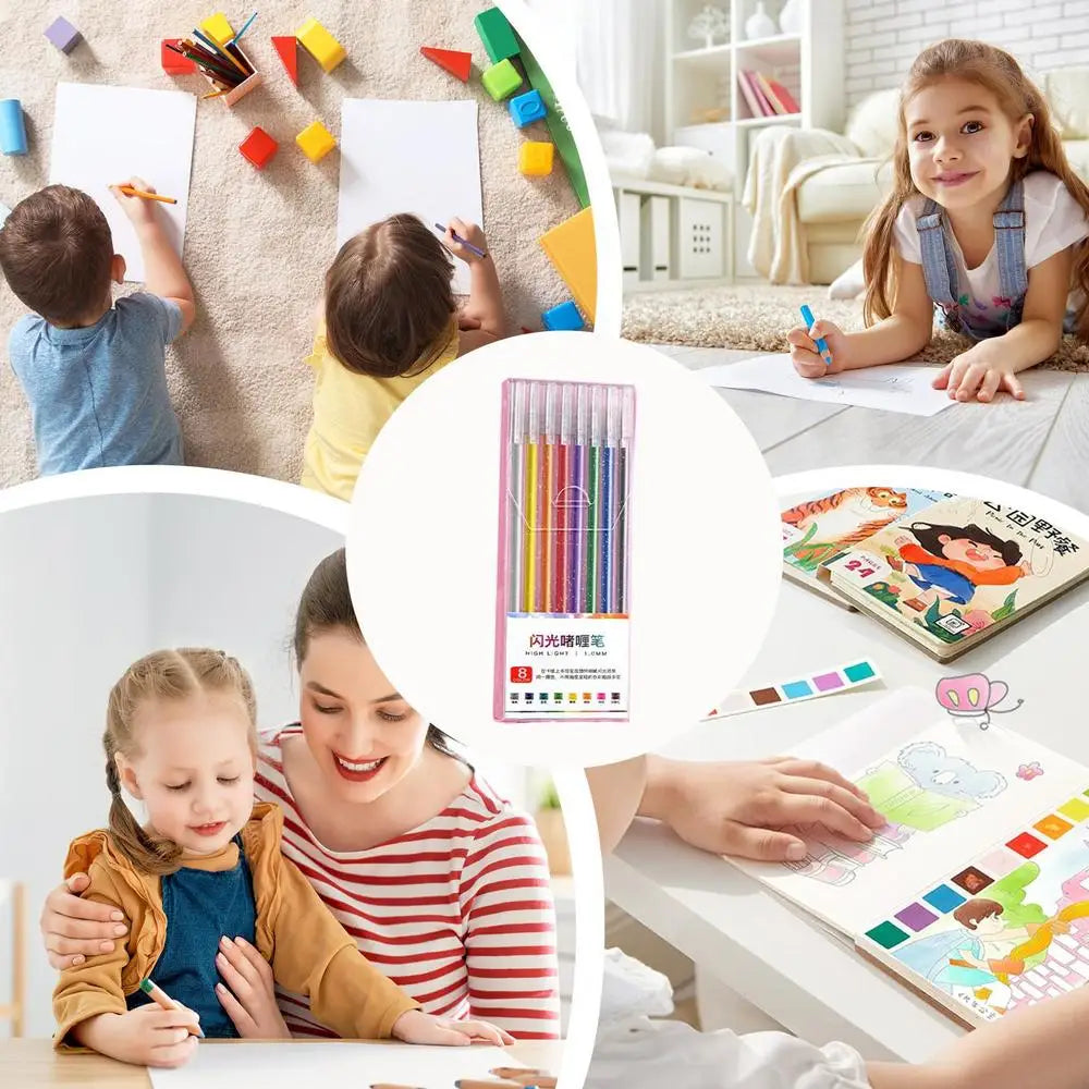 Glitter Gel Pens Colored Gel Pens for Coloring Books Drawing Coloured Writing Pens Set for Kids Adults Coloring Books Cards