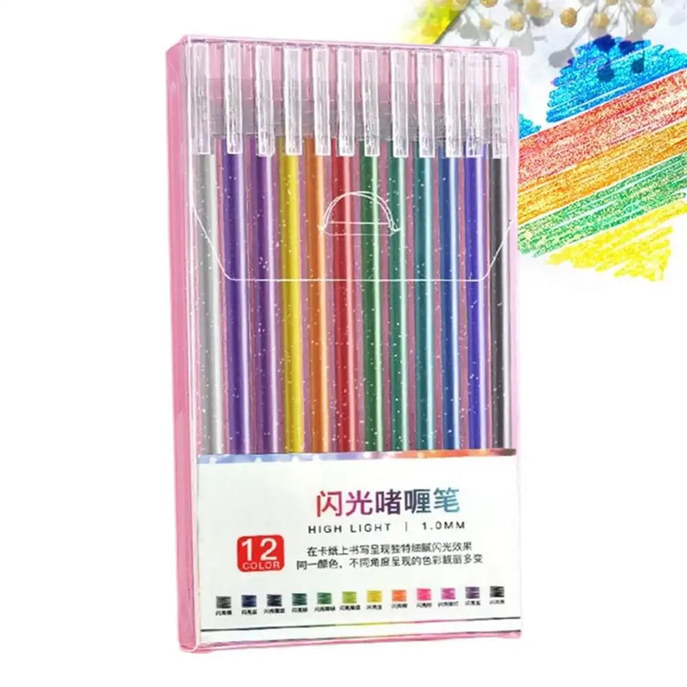 Glitter Gel Pens Colored Gel Pens for Coloring Books Drawing Coloured Writing Pens Set for Kids Adults Coloring Books Cards