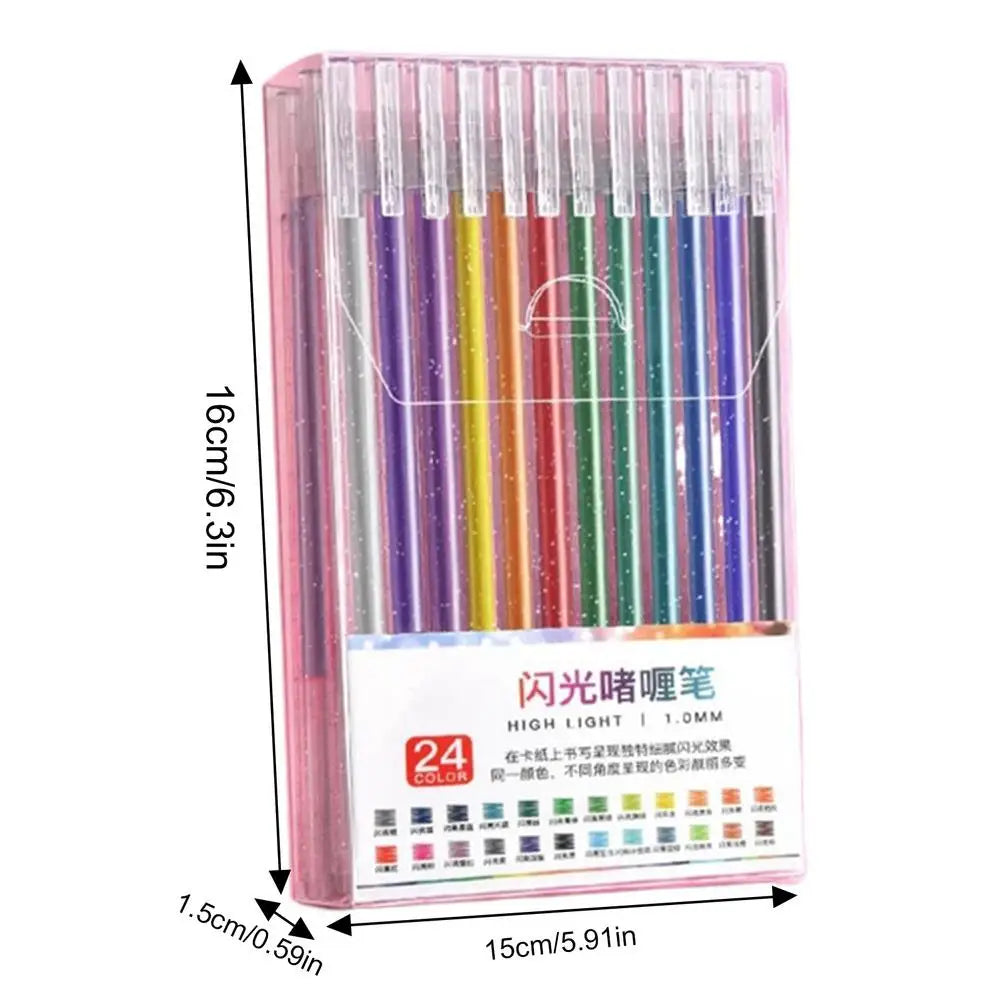 Glitter Gel Pens Colored Gel Pens for Coloring Books Drawing Coloured Writing Pens Set for Kids Adults Coloring Books Cards
