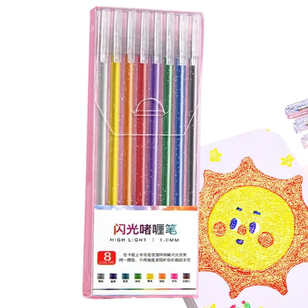 Glitter Gel Pens Colored Gel Pens for Coloring Books Drawing Coloured Writing Pens Set for Kids Adults Coloring Books Cards