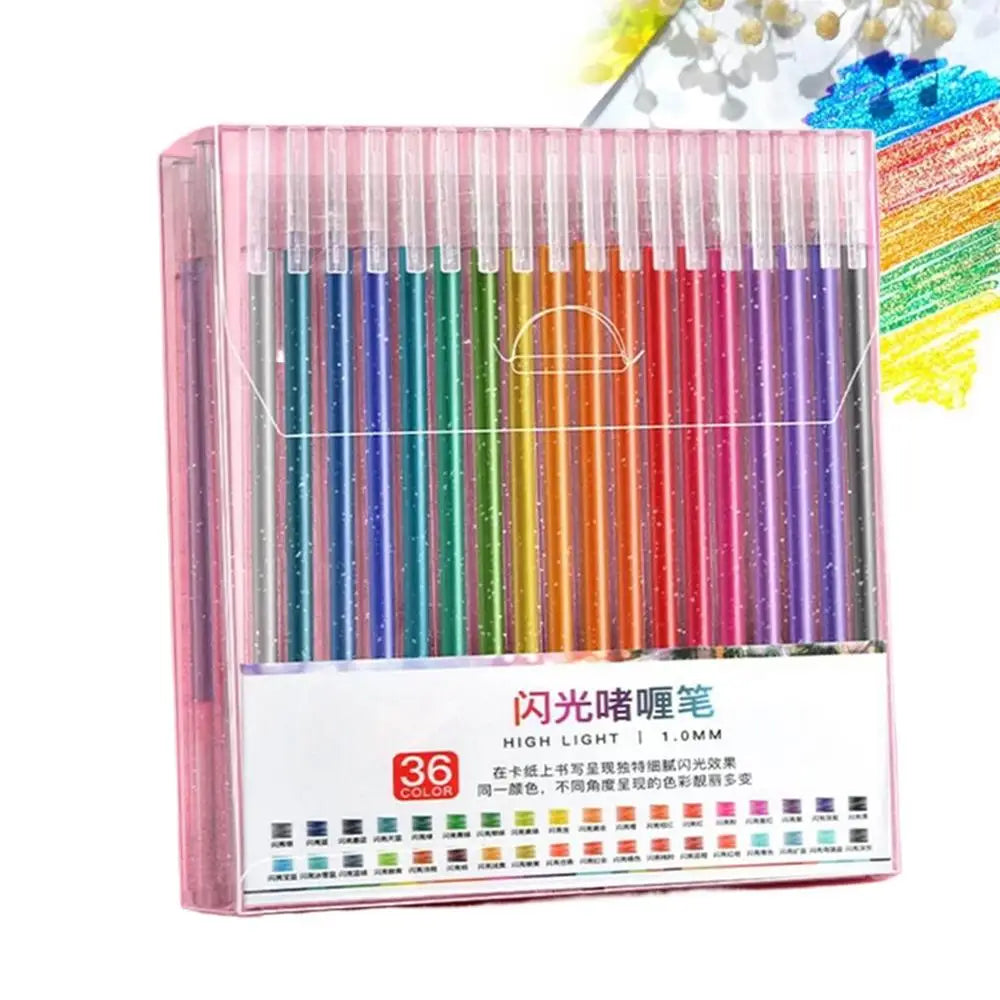 Glitter Gel Pens Colored Gel Pens for Coloring Books Drawing Coloured Writing Pens Set for Kids Adults Coloring Books Cards