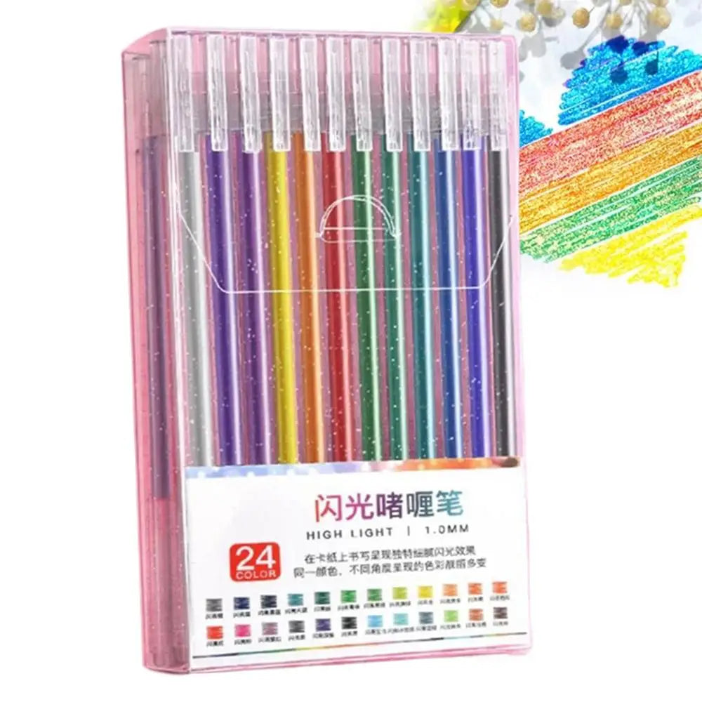 Glitter Gel Pens Colored Gel Pens for Coloring Books Drawing Coloured Writing Pens Set for Kids Adults Coloring Books Cards