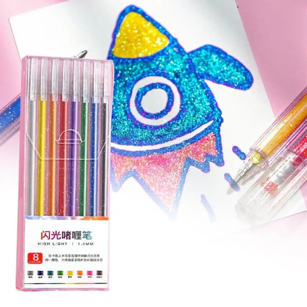 Glitter Gel Pens Colored Gel Pens for Coloring Books Drawing Coloured Writing Pens Set for Kids Adults Coloring Books Cards