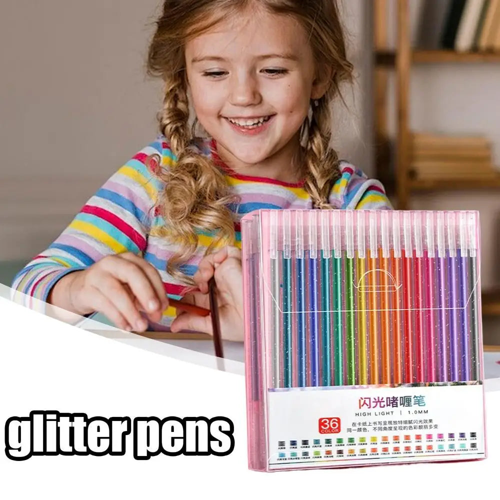 Glitter Gel Pens Colored Gel Pens for Coloring Books Drawing Coloured Writing Pens Set for Kids Adults Coloring Books Cards
